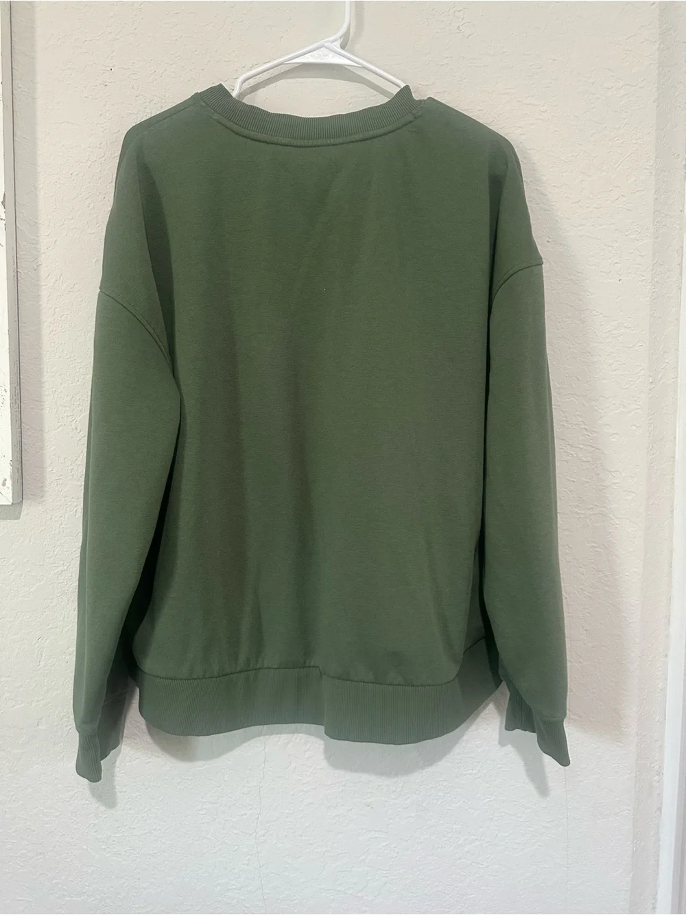 Relaxed Olive Green Crewneck Sweatshirt - Women's Hoodie Top